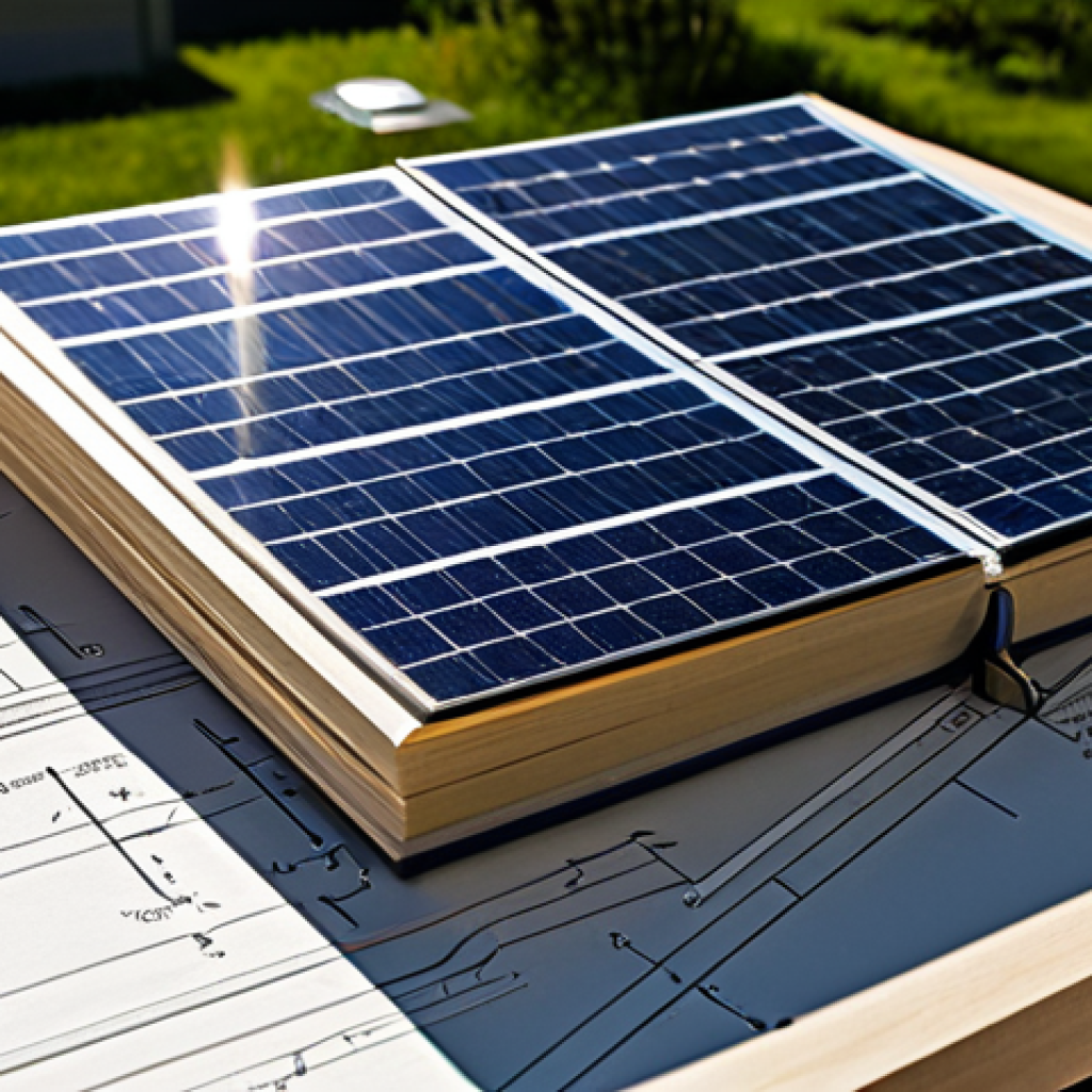 물리학 이론의 실무적 활용 - Solar Energy & Physics**
"A modern home with solar panels on the roof, bathed in sunlight. A physic...