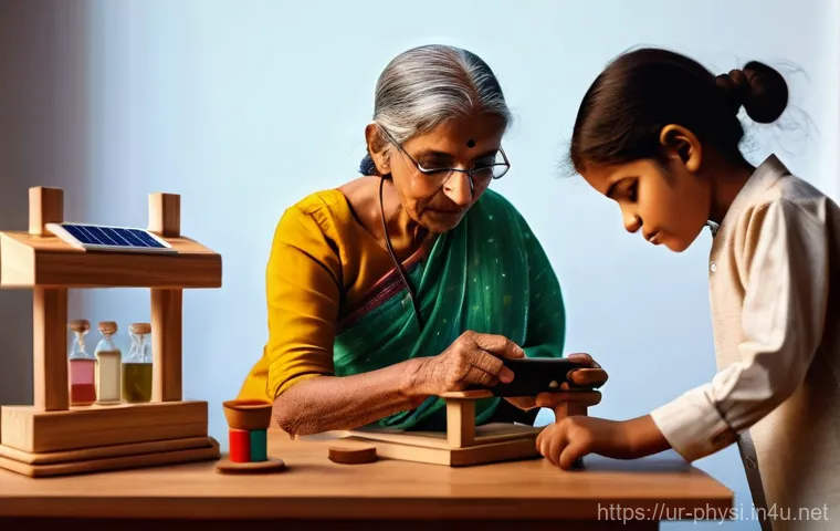 물리학과 학제 간 연구 - **Prompt:** A vivid, split-panel image showcasing the evolution of daily life through science in a S...